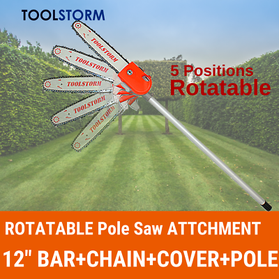 ROTATABLE Pole Saw Chainsaw Attachemnt For vidaXL Brushcutter Whipper Snipper