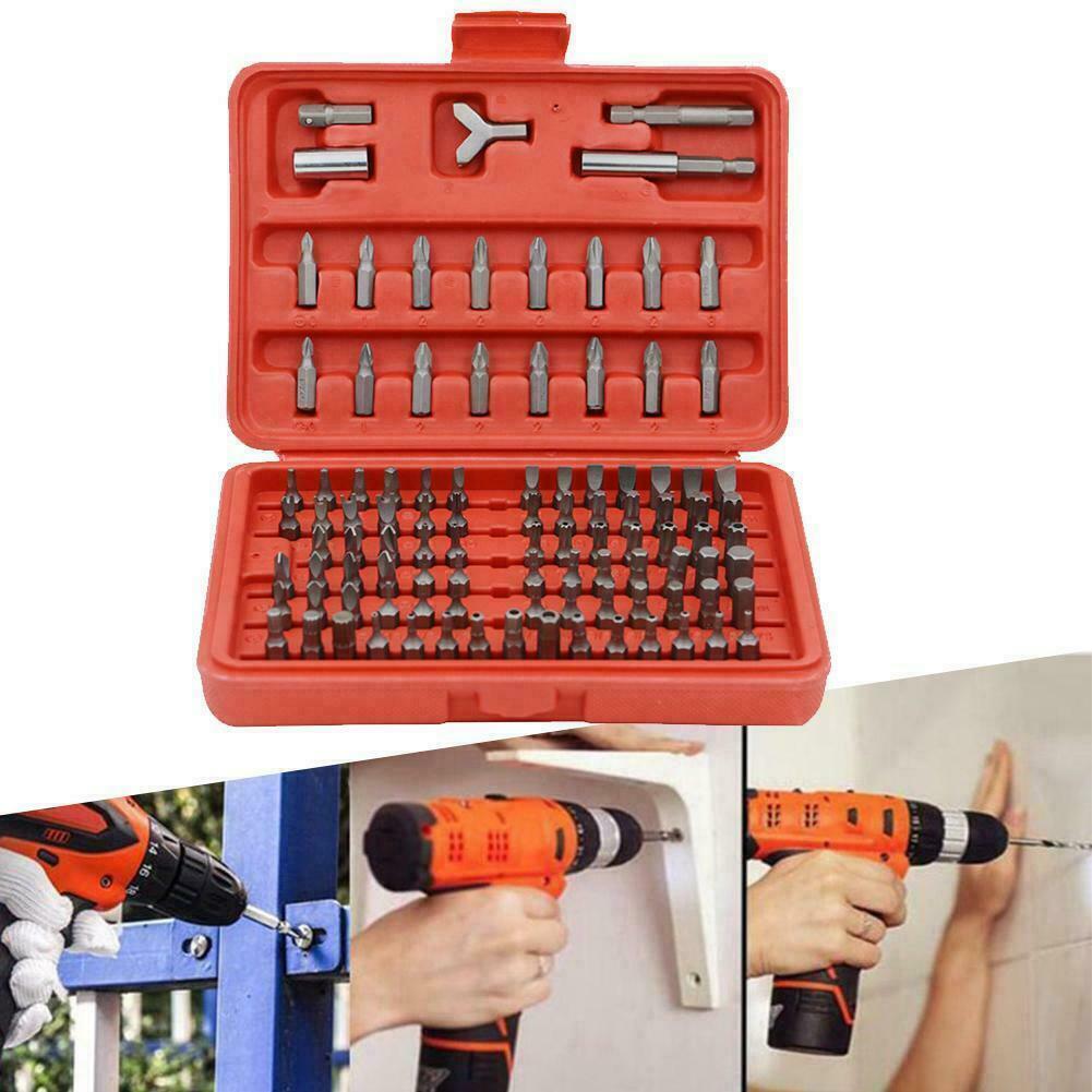 100PC 25MM Security Bit Set Drill Star Hex Spanner Torx Magnetic Screwdriver PH2