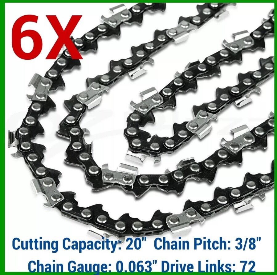 20" BAR AND 6 CHAINS COMBO SPROCKET NOSE FOR LUMIK CHAINSAW LMK CS82, 82CC