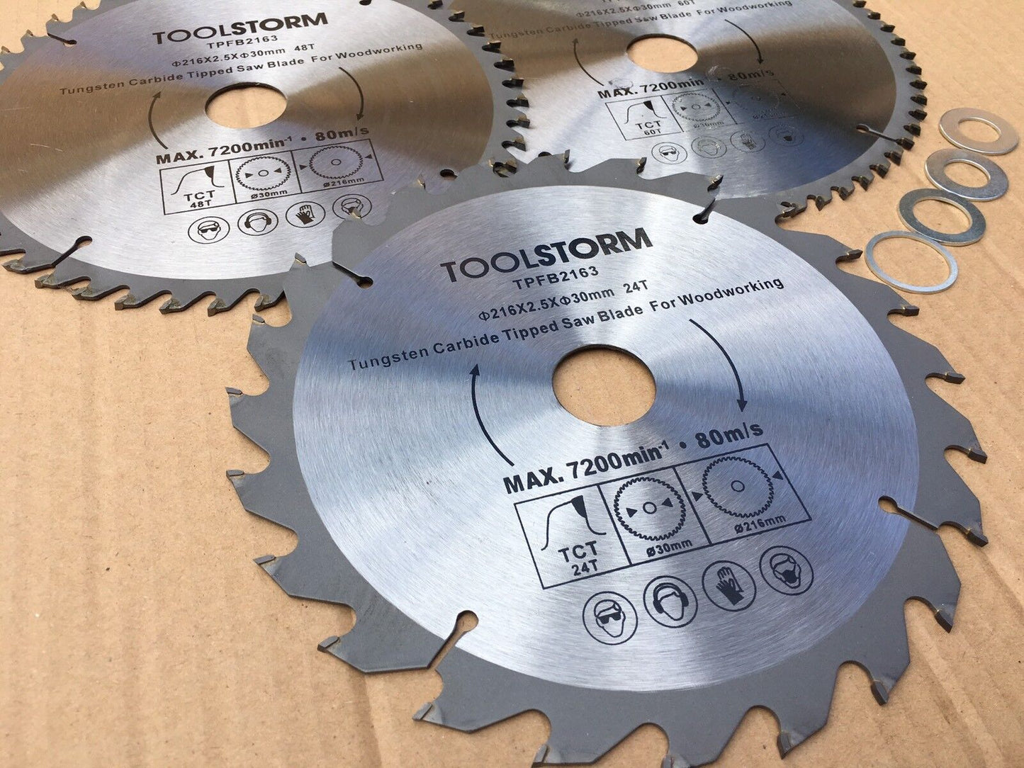3X216MM Compound Mitre Saw/Table Saw/Drop Saw Blade 24/48/60T 30,25.4,20,16,5/8"