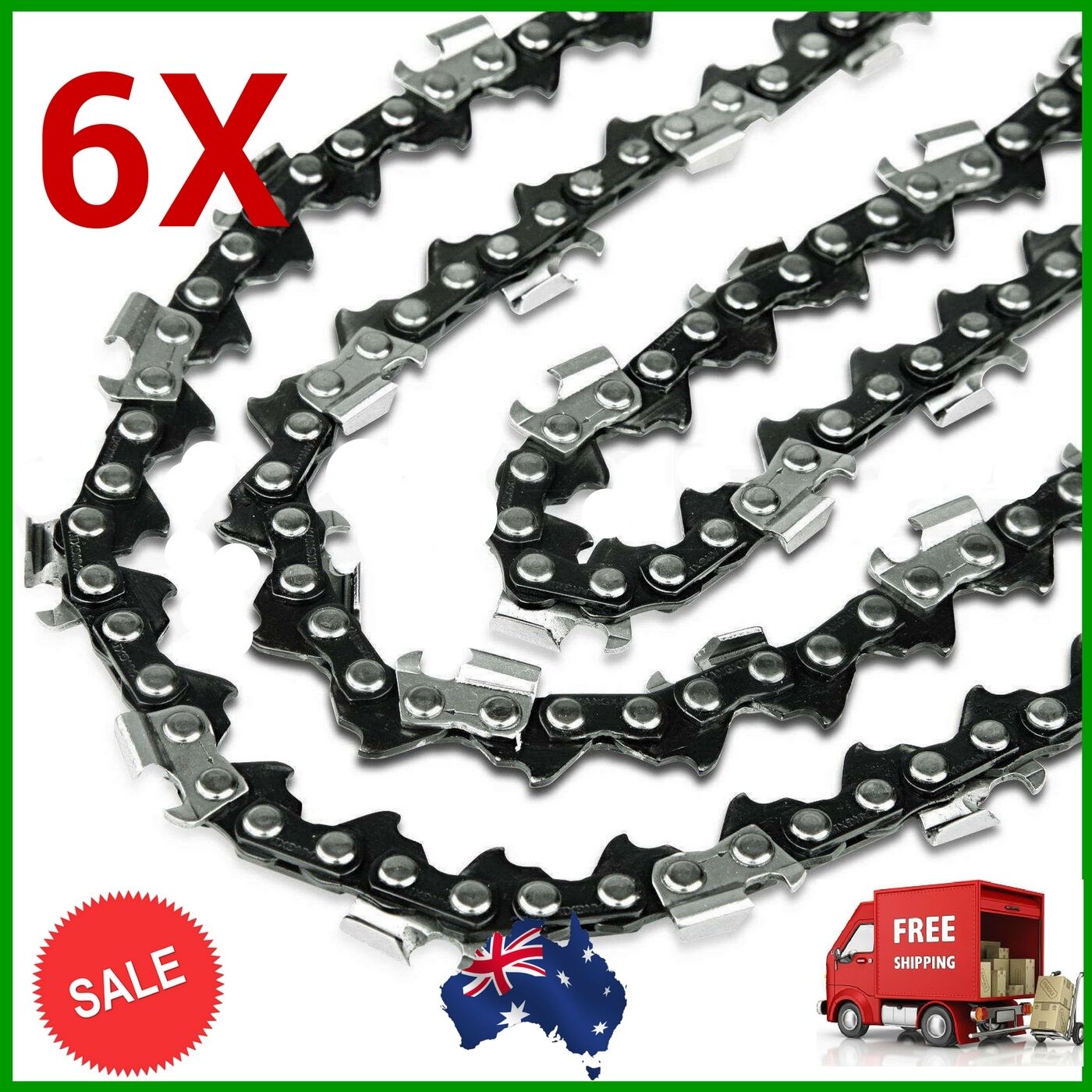 6X CHAINSAW CHAINS 3/8LP 050 50DL For Stihl 14" Bar Polesaw Woodboss W/050 Gauge
