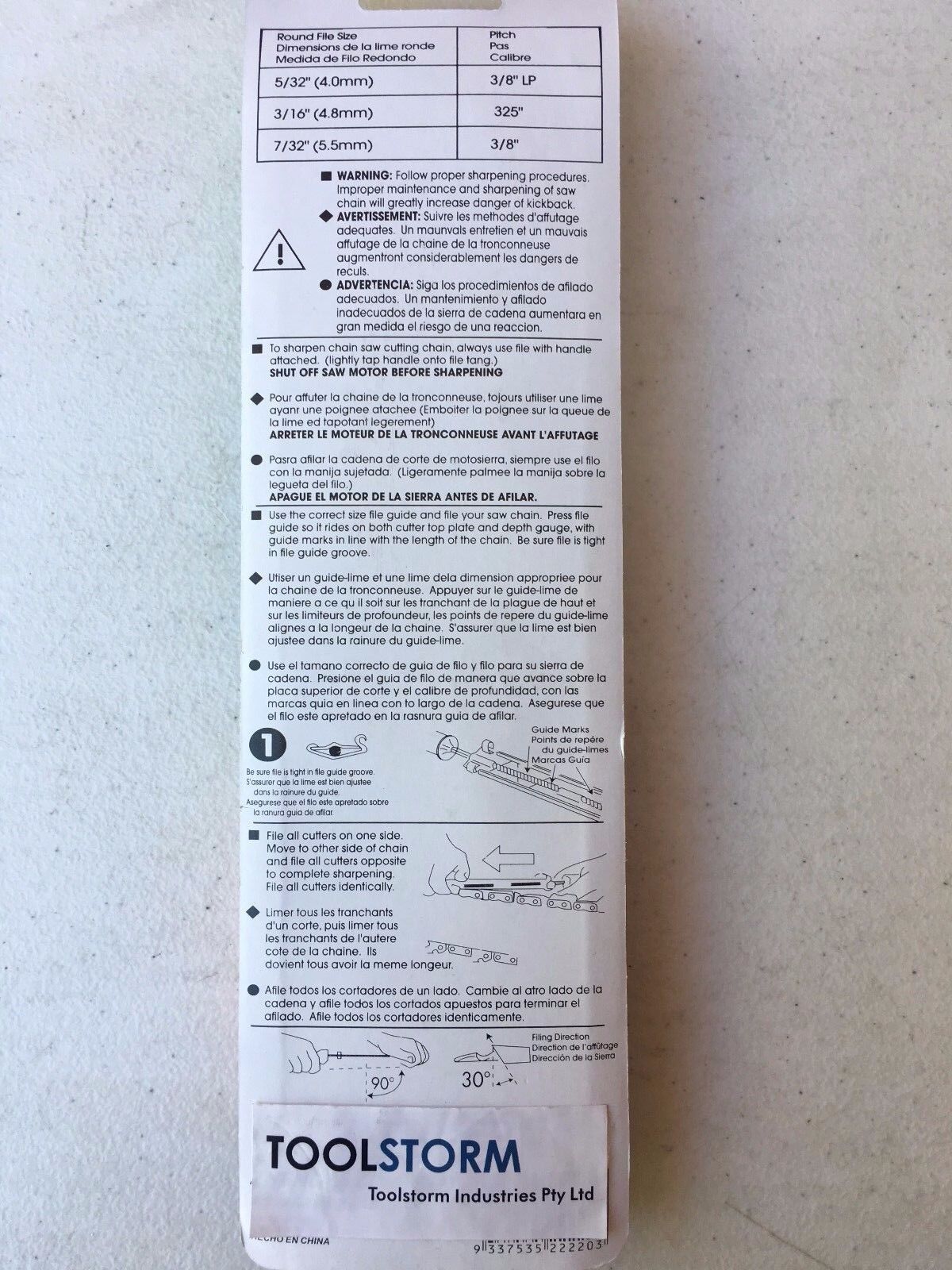NEW CHAINSAW CHAIN SHARPENING FILE AND GUIDE 7/32"  (5.5MM)