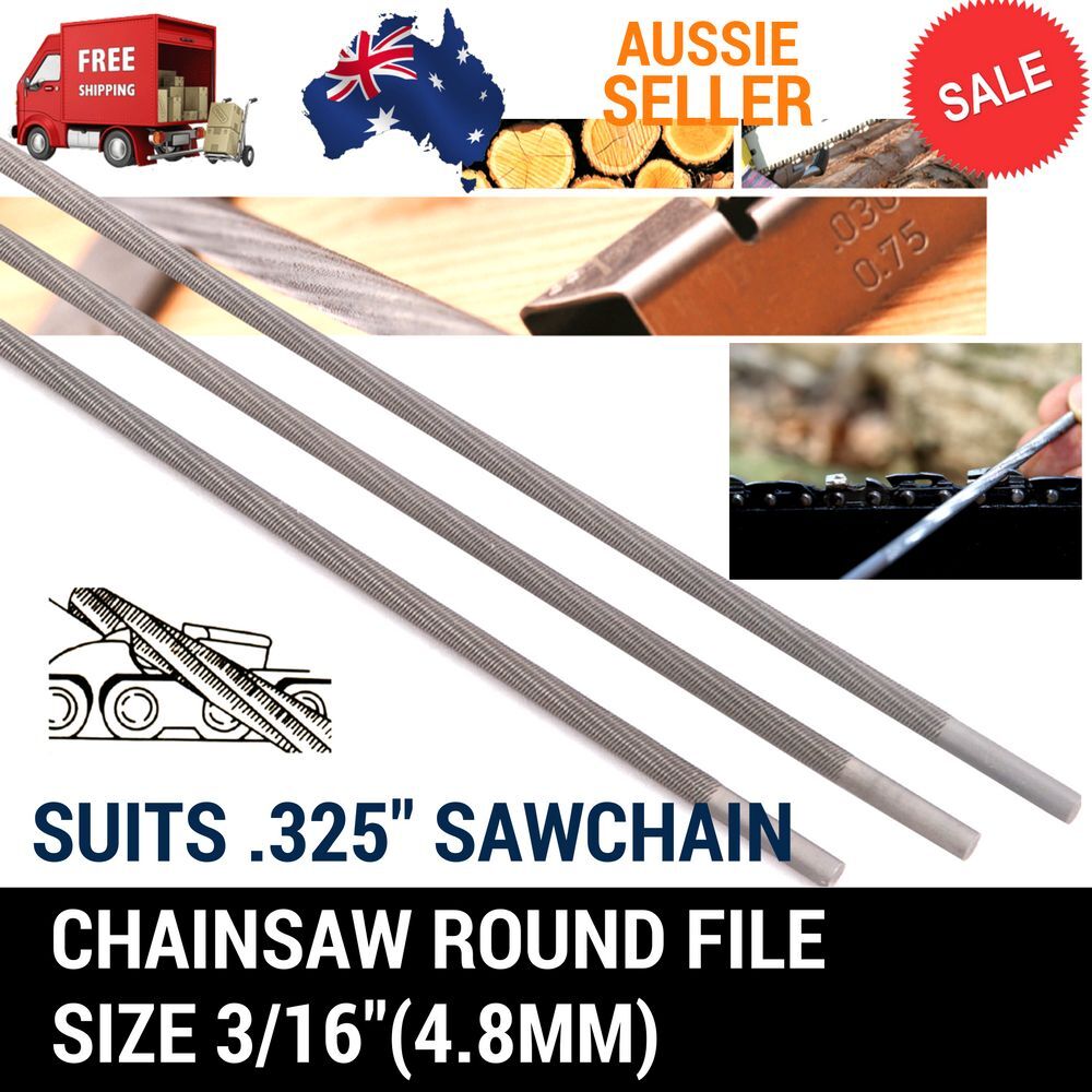 3X 3/16" 4.8mm CHAINSAW CHAIN ROUND FILES  SUITS.325” Stihl BAUMR-AG Sharpening