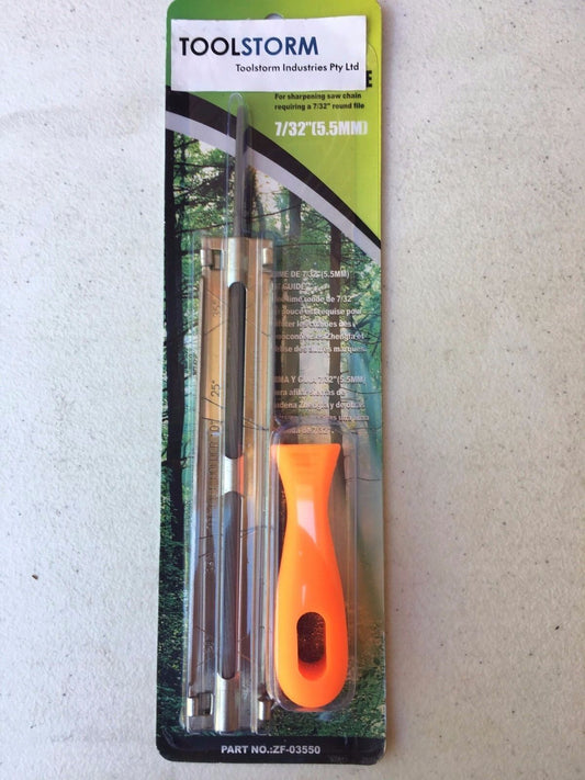 NEW CHAINSAW CHAIN SHARPENING FILE AND GUIDE 7/32"  (5.5MM)