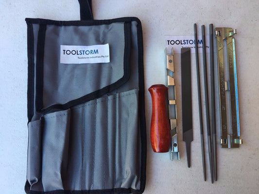 CHAINSAW CHAIN FILES GUIDE KIT FLAT 5/32" DEPTH GAUGE SHARPENING FOR 3/8" LP