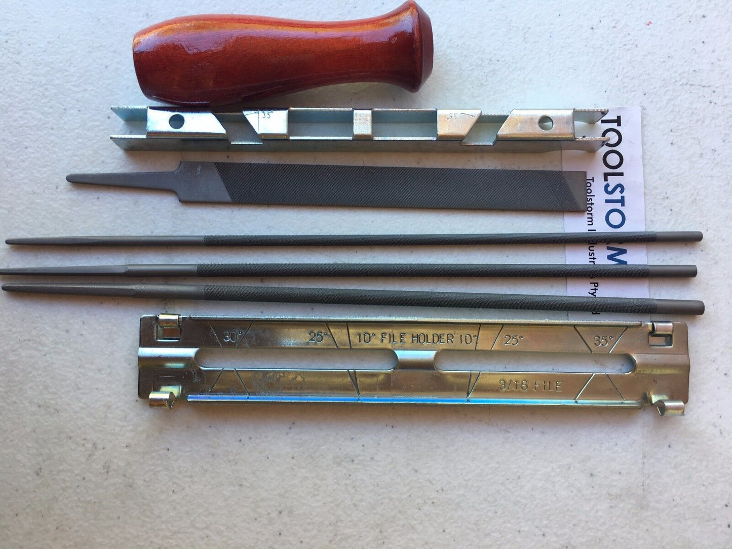 Chainsaw Chain Files Guide Kit Flat 13/64" Depth Gauge Sharpening for 3/8" chain