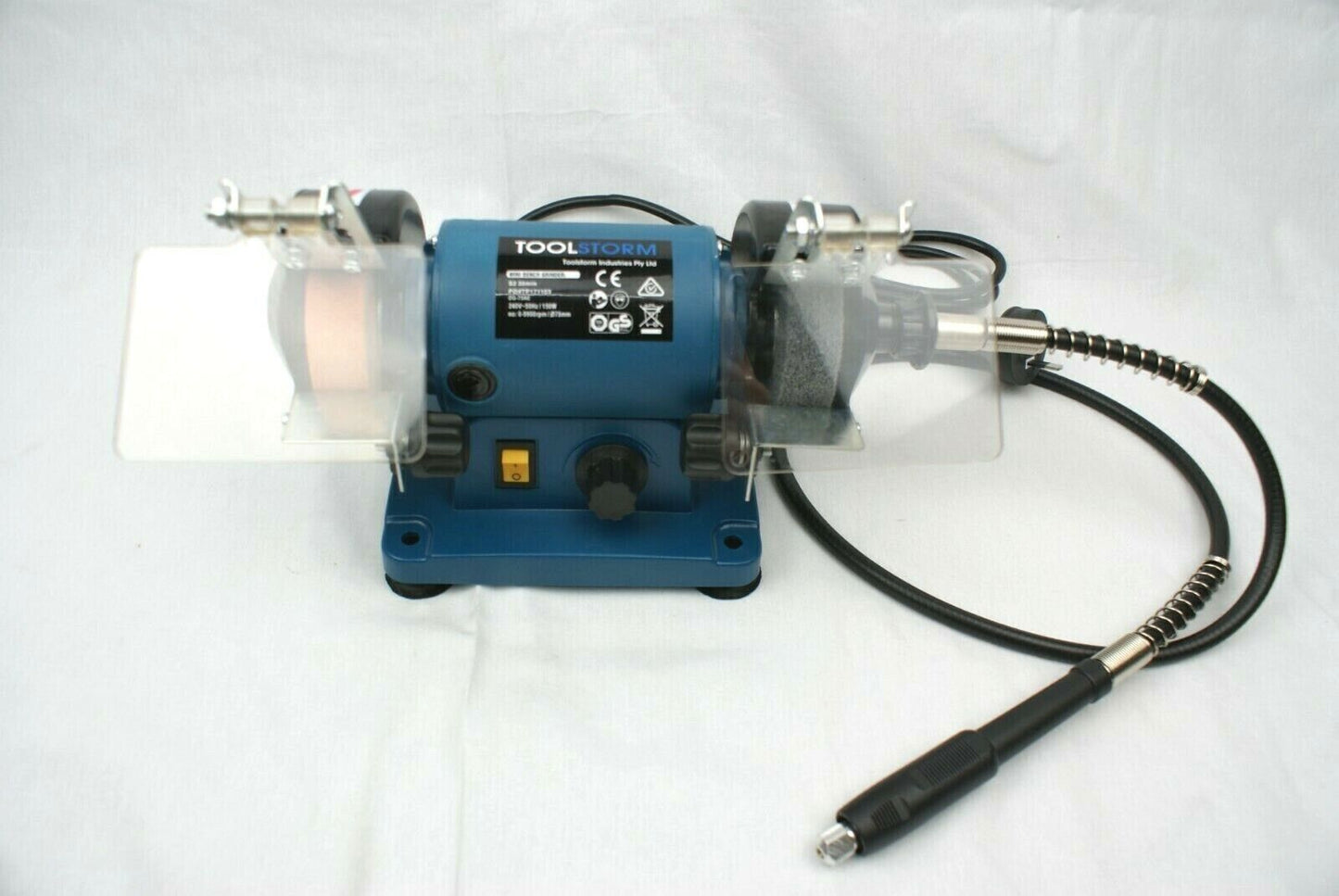 Flexible Shaft Bench Grinder 3" 75mm, 10pc Acc&4 Wheels, Mini Jewelry Polisher