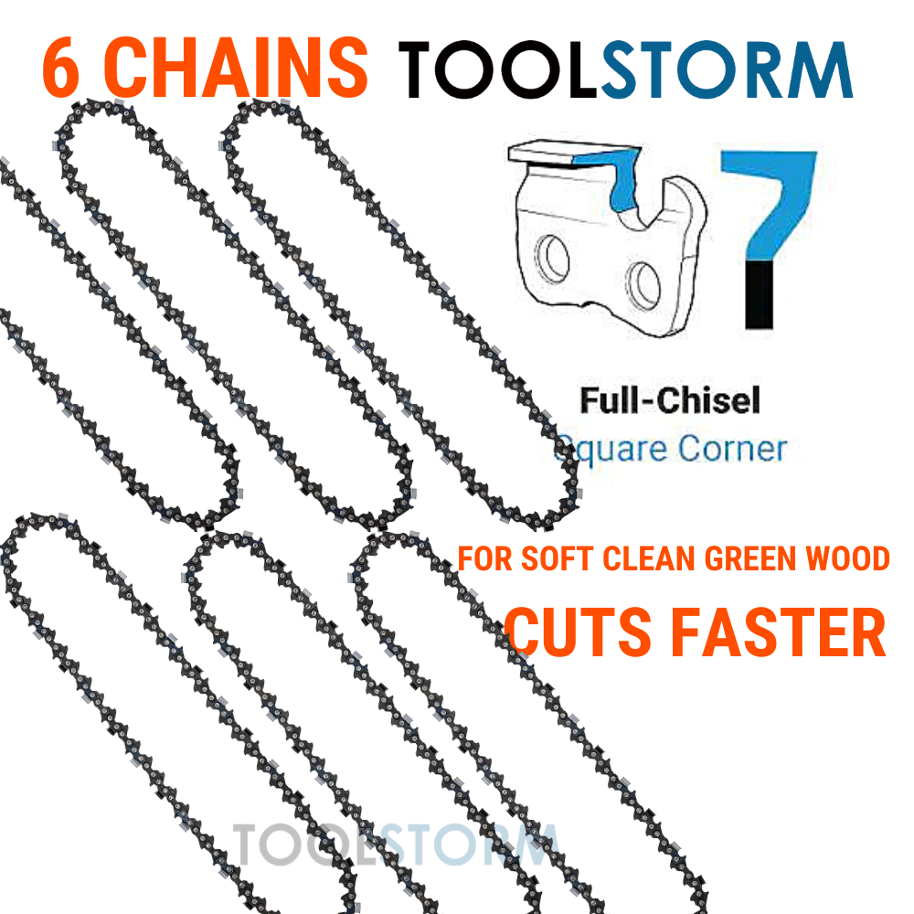 6X Chainsaw Chain 18" Full Chisel For VICTA 82V Chainsaw 1687897 1696787 V82VCS