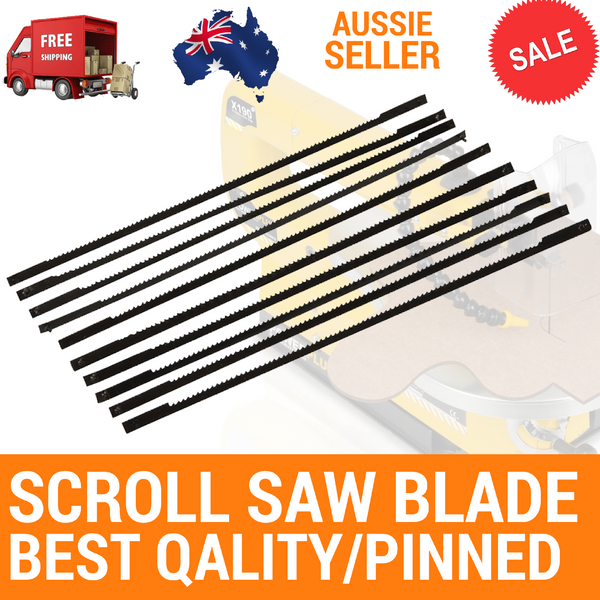 10PC SCROLL SAW BLADE, 5"(130MM),PINNED END For ALDI FERREX WORKZONE S