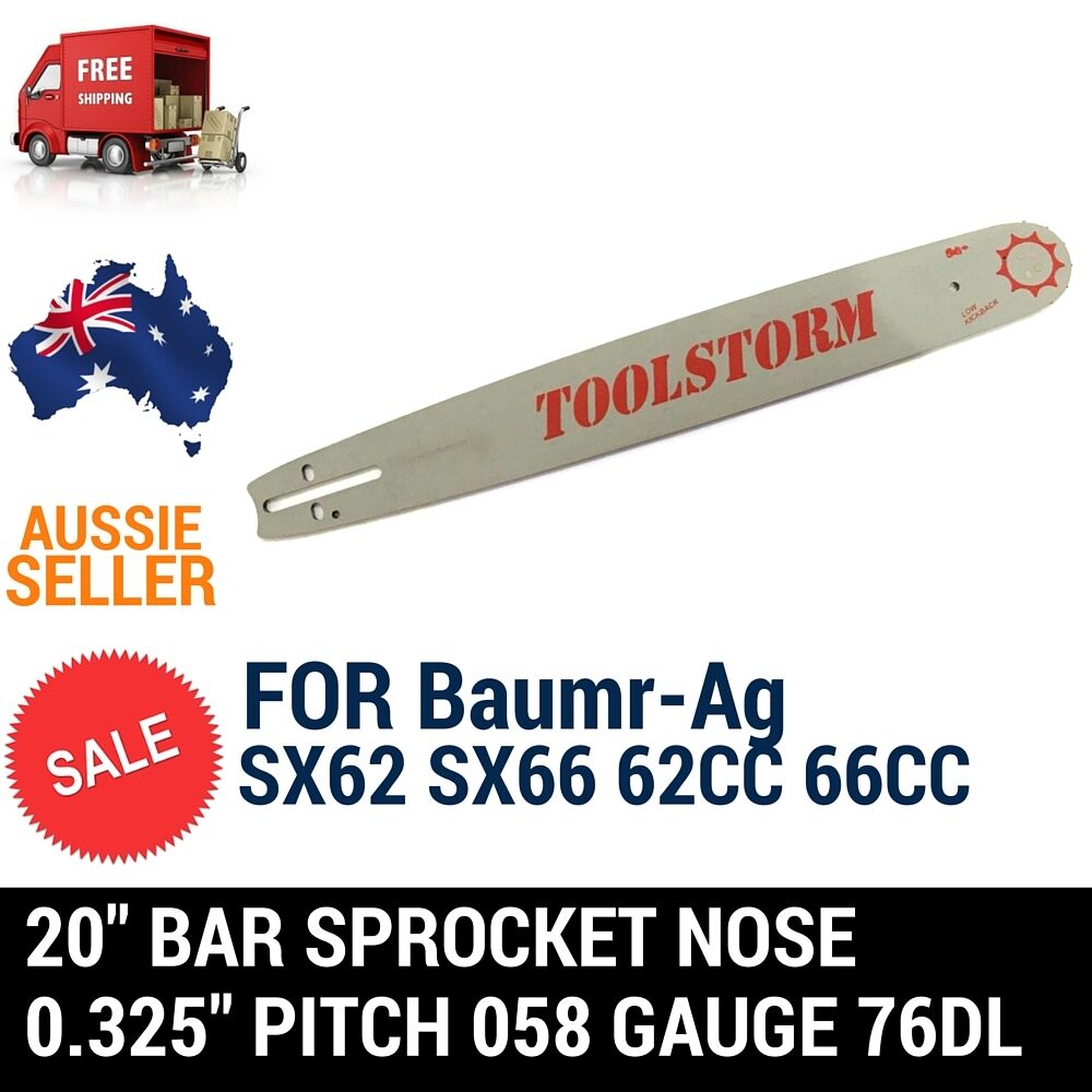 20'' BAR SPROCKET NOSE FOR Baumr-Ag SX52 52CC CHAINSAW .325 058 76DL