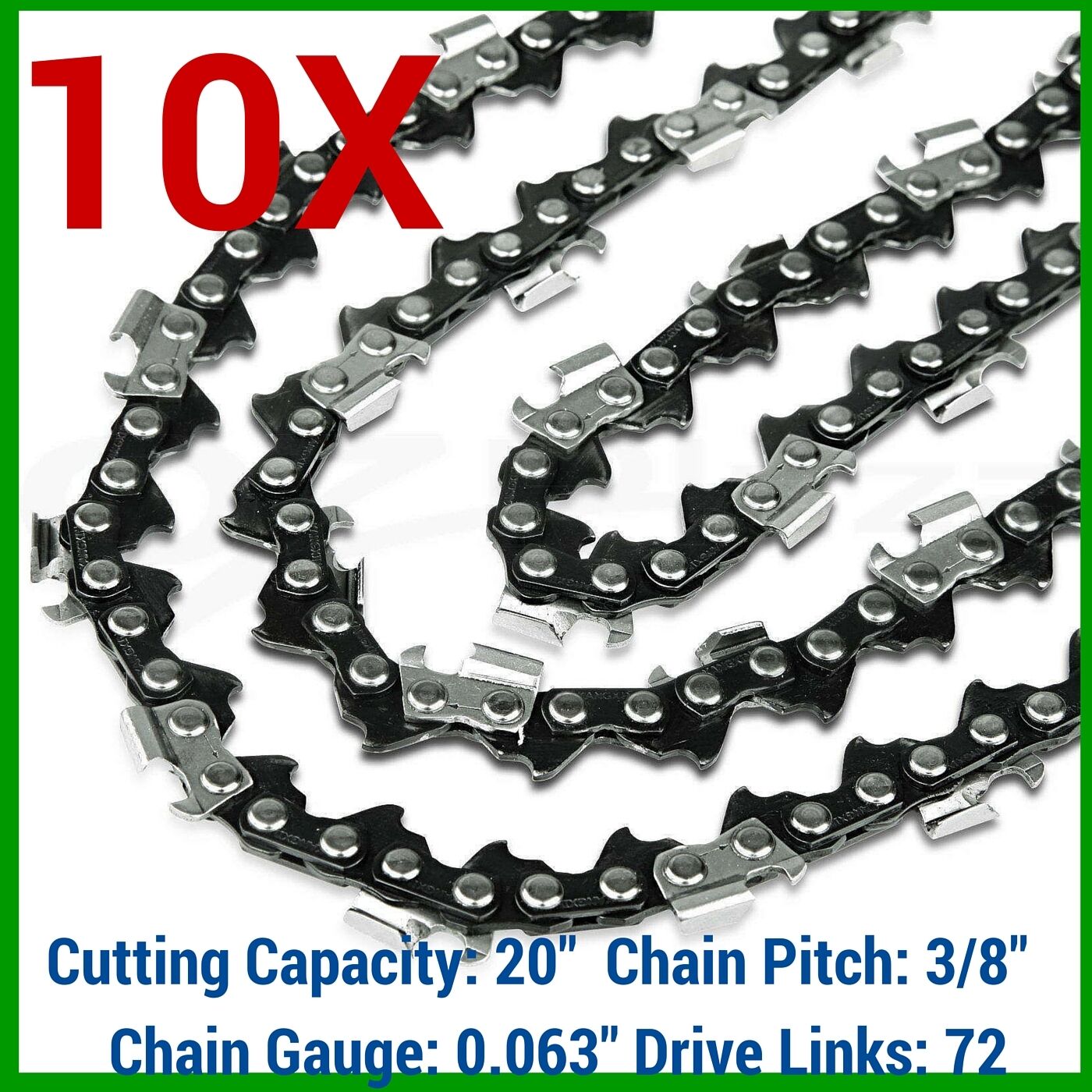 10X CHAINSAW CHAIN SEMI CHISEL 3/8 063 72DL FOR STIHL 20" BAR 066 MS660 034 038