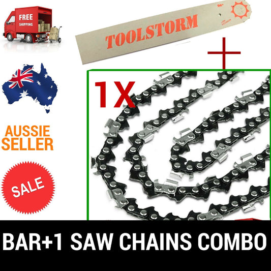 12" BAR & 1 CHAINS for Giantz Pro 25cc Chainsaw CSAW-25CC-OGBK 3/8LP 050 45DL