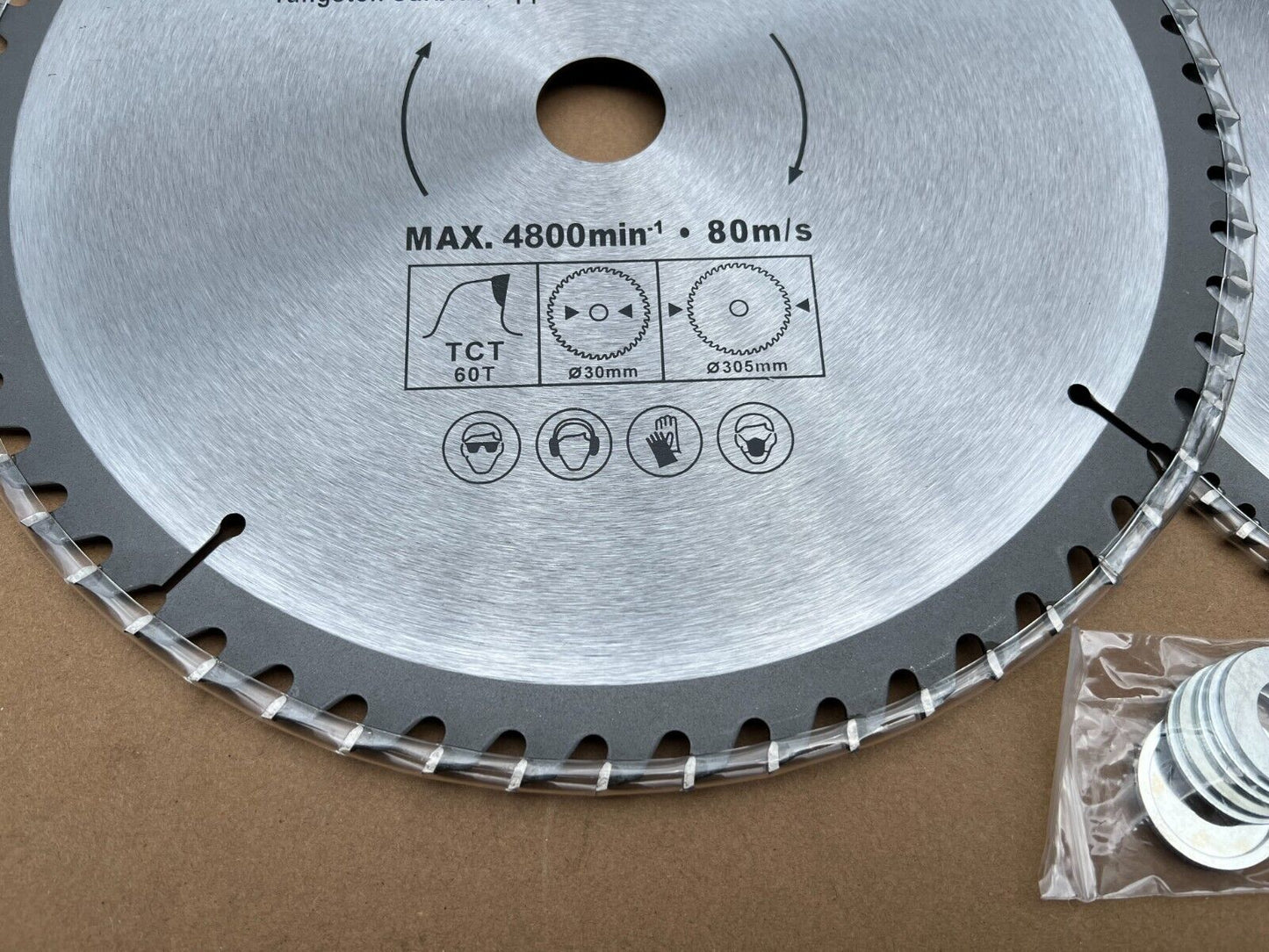 2PC TCT Drop Saw/Compound Mitre Saw Blade 12" 305mm 60T FOR TIMBER 100T FOR Alum