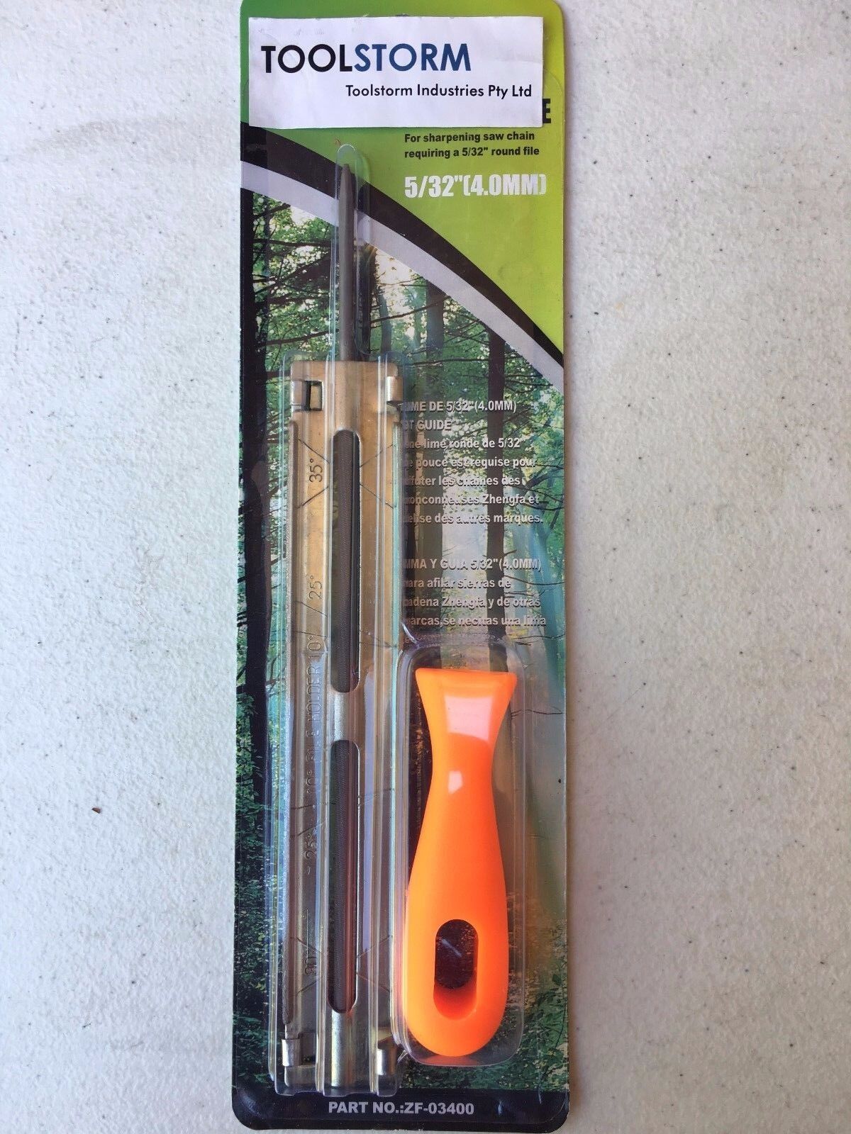 NEW CHAINSAW CHAIN SHARPENING FILE AND GUIDE 5/32" (4.0MM)