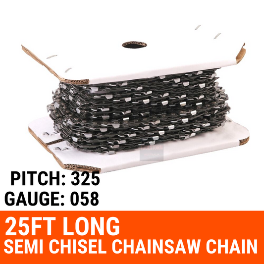 25ft Roll of Chainsaw Chain 325 058 Semi Chisel Fit Husqvarna BAUMR AG more