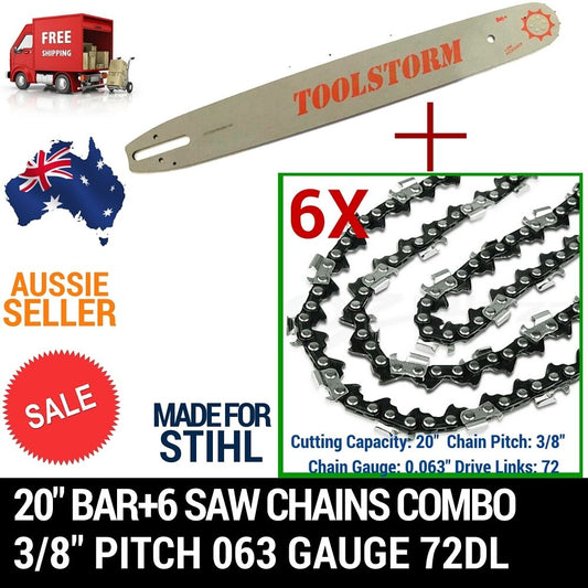 20" BAR+6 CHAINS FOR STIHL CHAINSAW  MS311 MS362 MS362C-M MS381 MS391 MS461