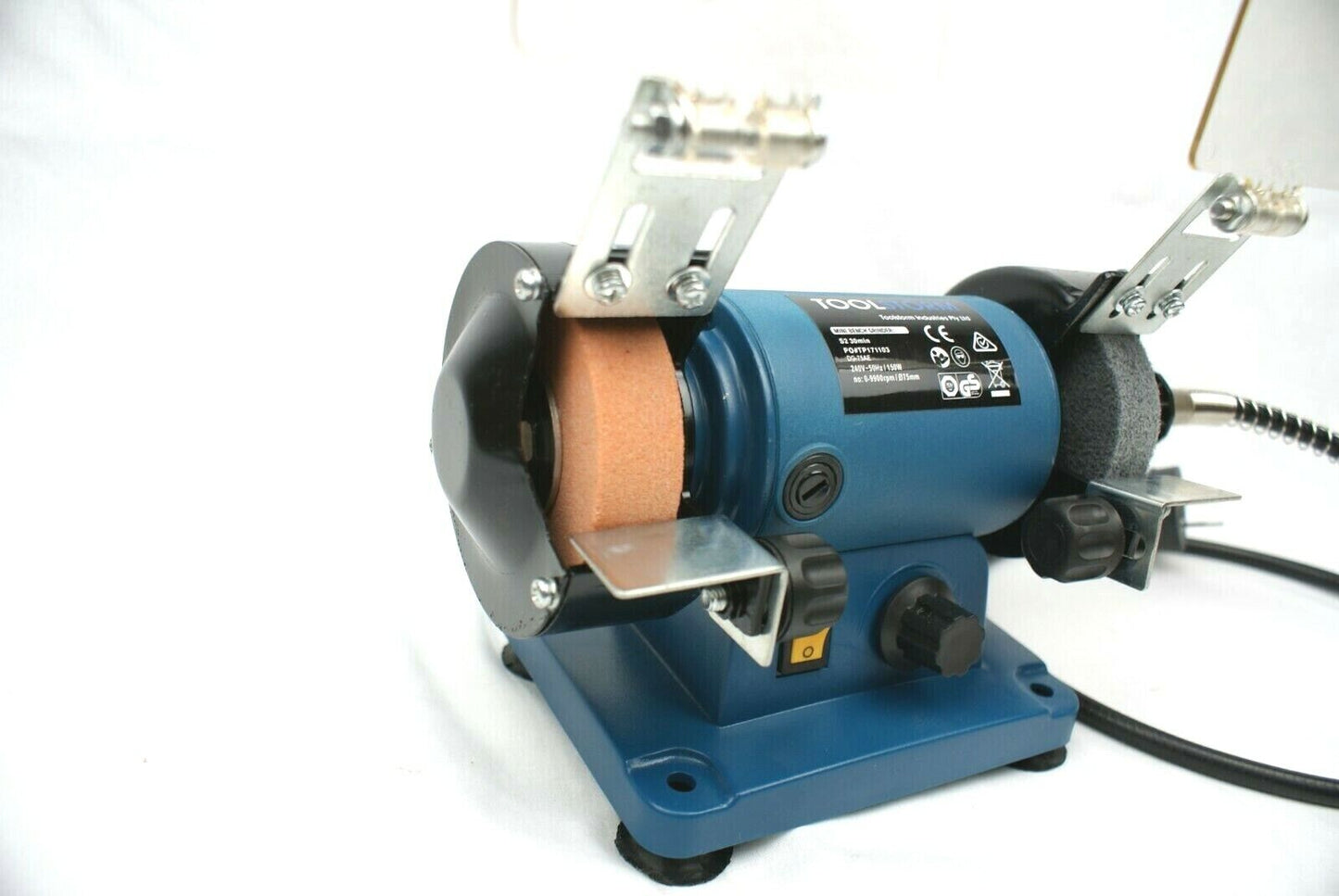 Bench Grinder Var.Speed,W/2 Grinding & 2 Polishing Disc & Flexible Shaft &10 Acc