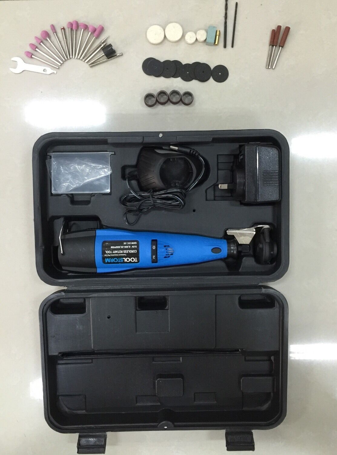 CORDLESS ROTARY TOOL 48PC MINI GRINDER SANDER POLISHER CUTTER DRILL LED LIGHT