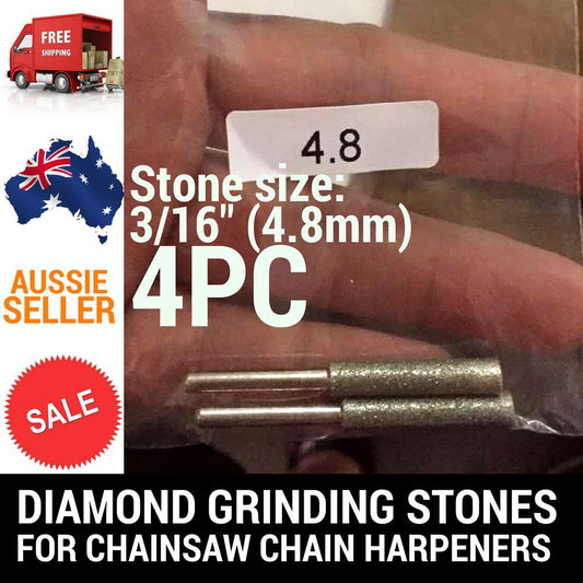 4 X 3/16 DIAMOND GRINDING STONES FOR CHAINSAW CHAIN SHARPENER OREGON STIHL ETC