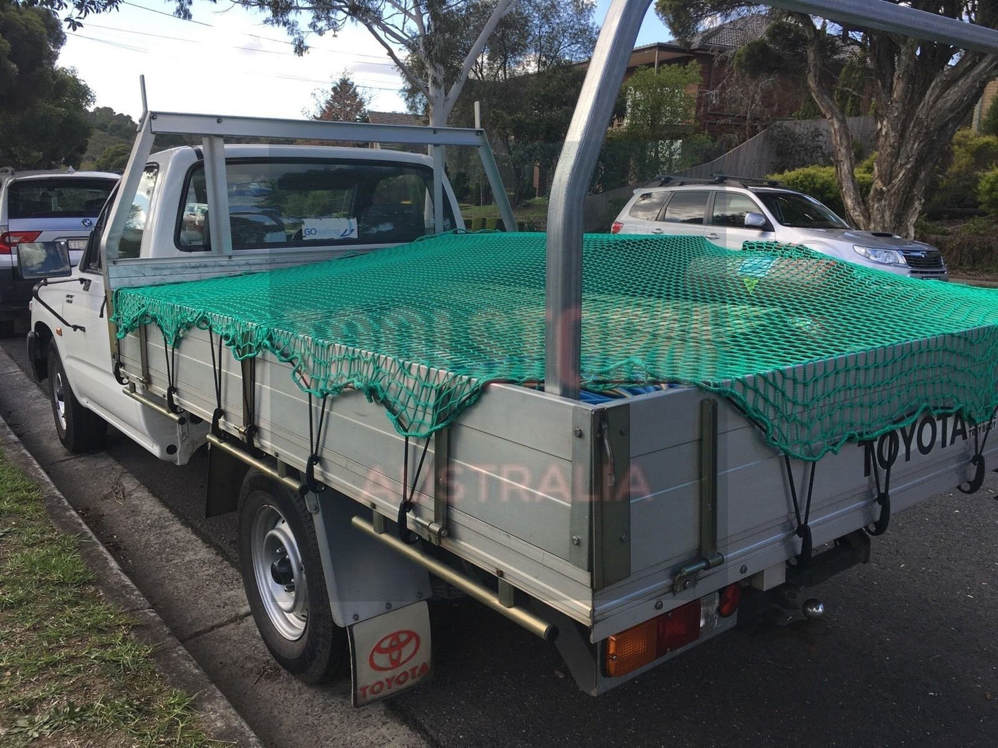 CARGO NET 2MX3M FREE 15PC HOOK UTE TRAILER TRUCK NYLON 35MM MESH BUNGEE CORD