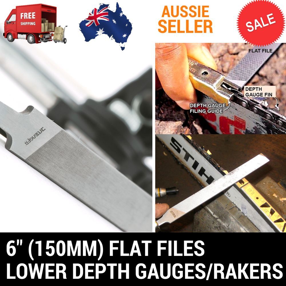 Chain File 12X FLAT 6''(150MM) CHAINSAW CHAIN FILES FOR DEPTH GAUGES RAKERS SHARP ...