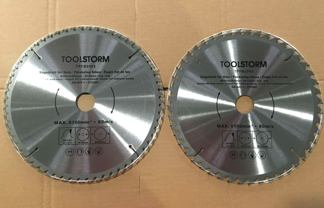 **2PC Circular Saw Blades 250mm 48T,60Teeth 30MM BORE With 2 Reduction TCT CUTTI