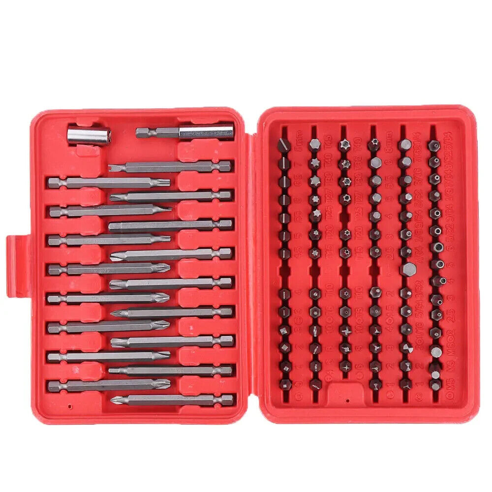 98pcs Torx Star Spline Hex Cross Slotted Screwdriver Bit Set Garage Repair Tool