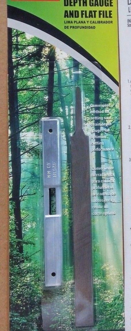 1x FLAT FILE & DEPTH GAUGE GUIDE 6'' (150mm) CHAINSAW FILE FOR RAKERS SHARPENING