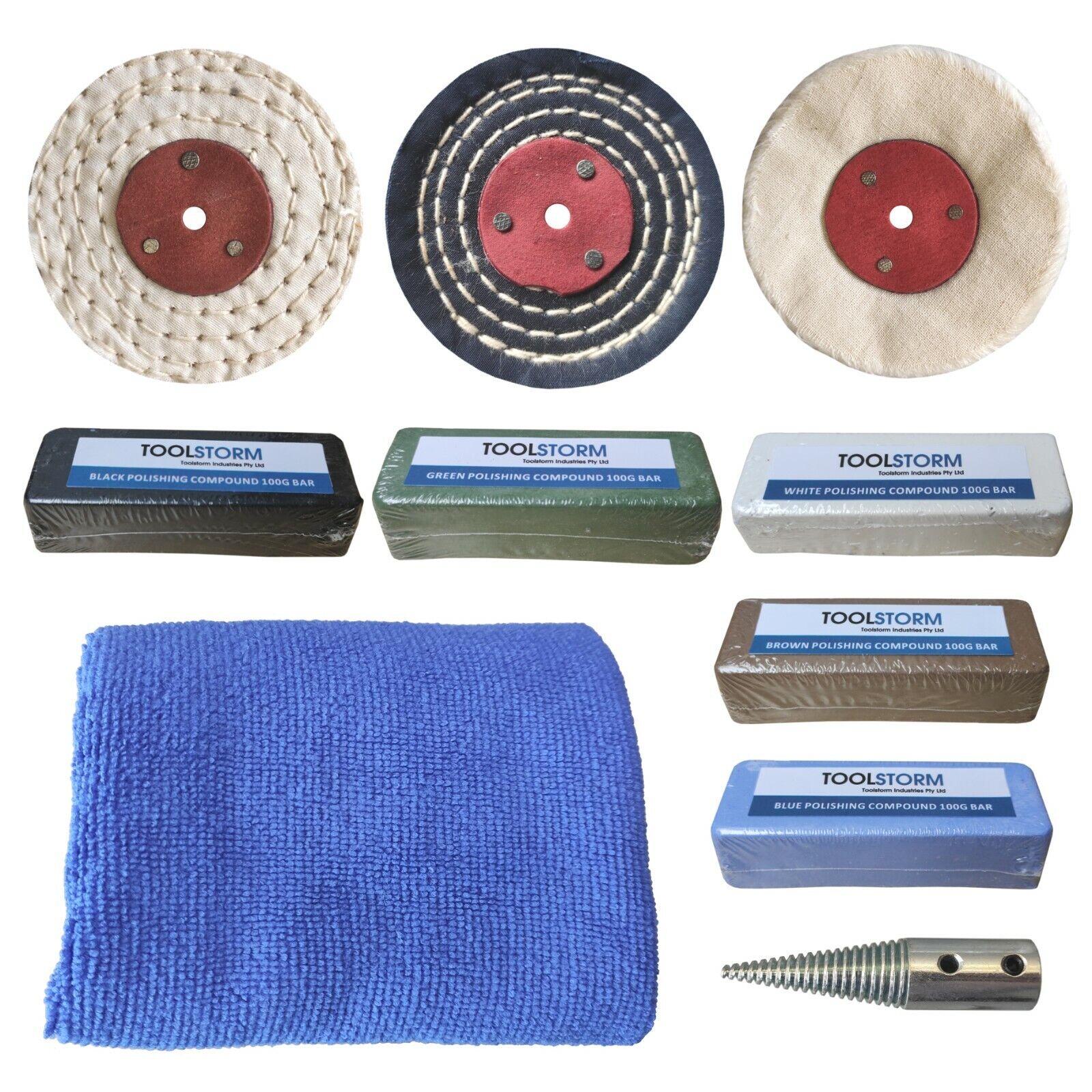 10pc Polishing Kit Buffing Wheel 75mm Fit OZITO Mini Bench Grinder 120 ...