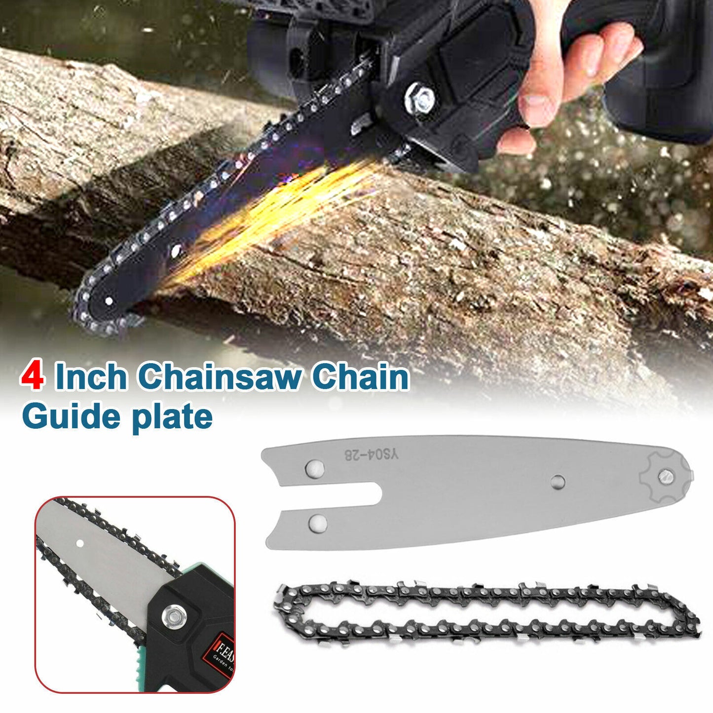 4" 4 inch Chainsaw Chain Fits Ebay Cordless Chain Saw with 28 links 1/4‘ Bar