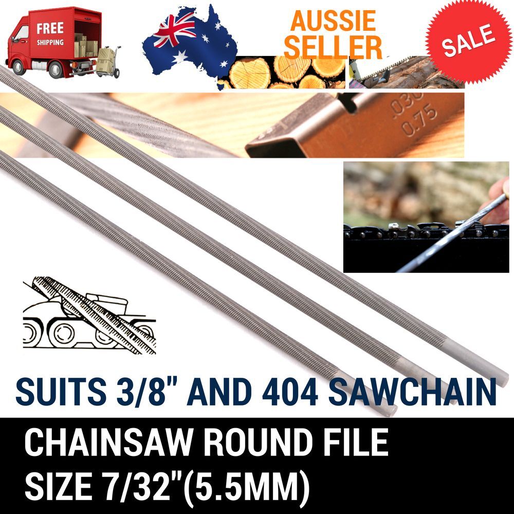 3X 7/32" 5.5mm CHAINSAW CHAIN ROUND FILES 3/8 & 404 Stihl BAUMR-AG Sharpening