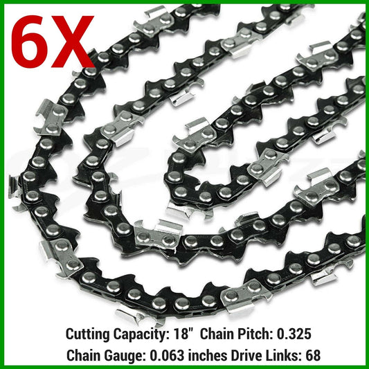 6X CHAINSAW CHAINS .325 063 68DL FOR STIHL 18" BAR MS250 MS251 MS230 MS231 025