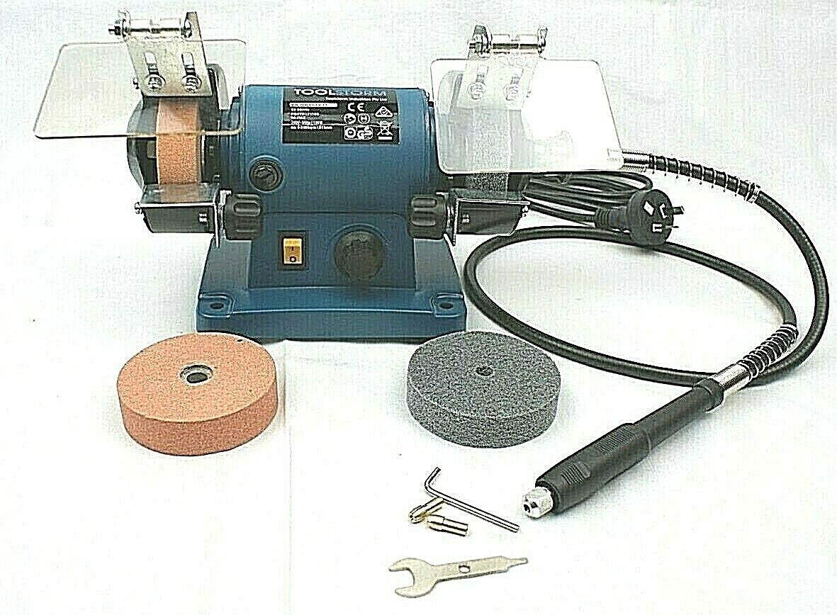 3" 150W Mini Bench Grinder Polisher With TOOLSTORM 3" Metal Polishing Kit