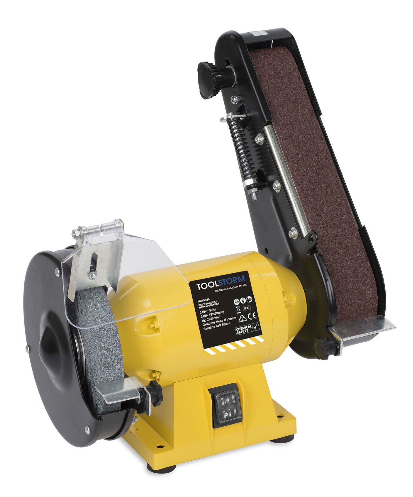 **150mm Bench Grinder Linisher Sanding Grinding Wheel Belt Sander with ...