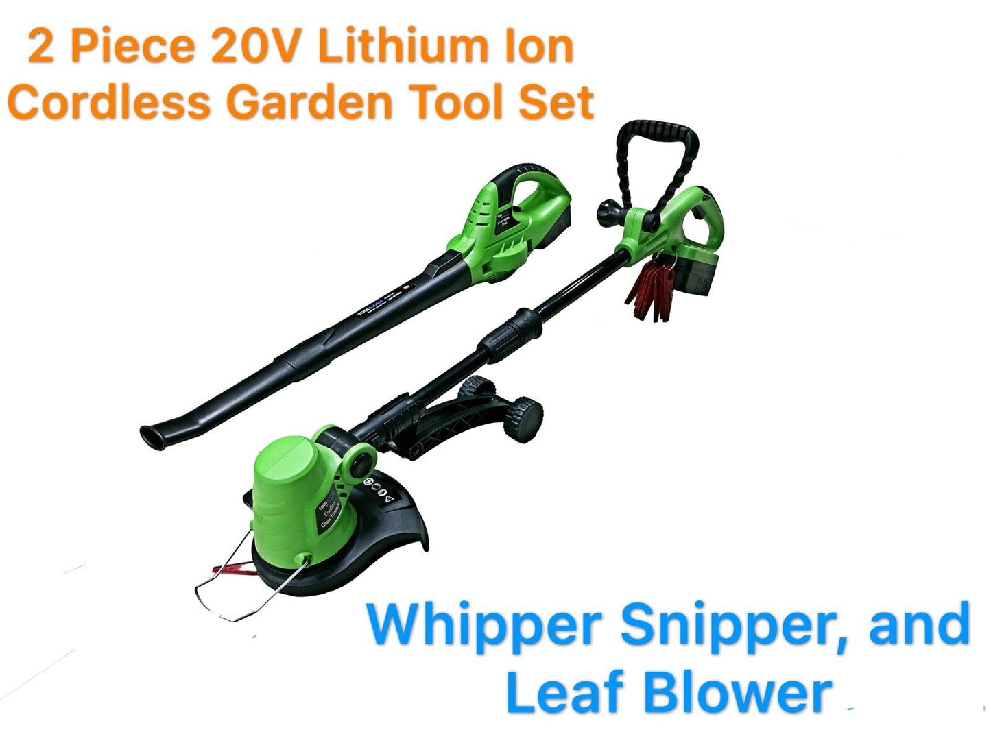 20V Lithium Cordless Leaf Blower Snipper Grass Trimmer 2PC Garden Tool Set