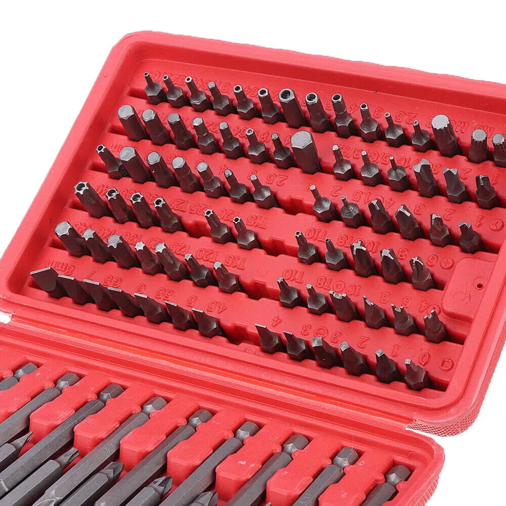 98pcs Torx Star Spline Hex Cross Slotted Screwdriver Bit Set Garage Repair Tool