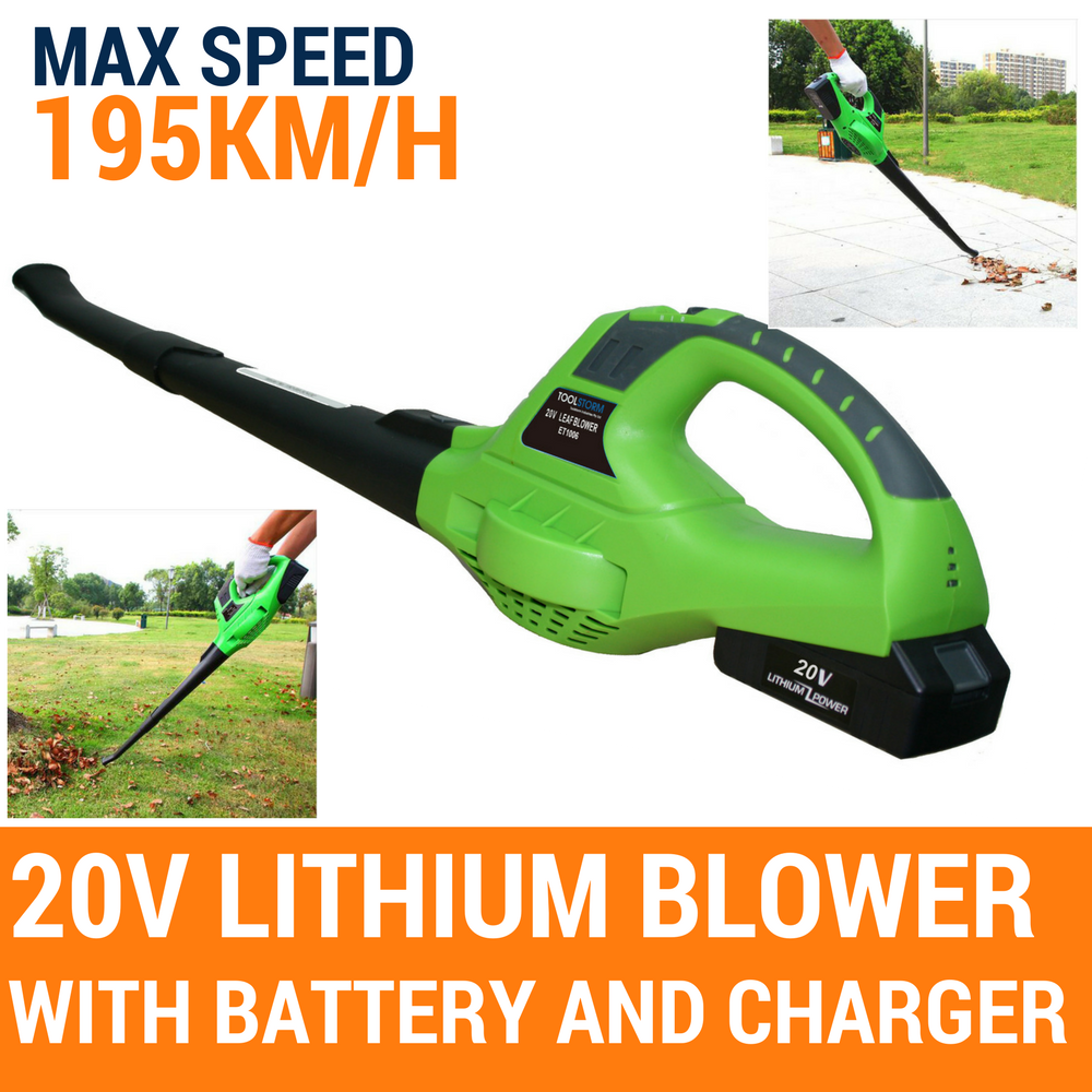 Blower 20v Cordless PRO Leaf Grass Garden Blower 2 Speed, With Battery & Charger