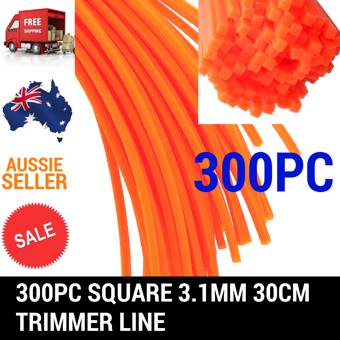 PRE-CUT 3.1MM 30CM TRIMMER LINE WHIPPER SNIPPER BRUSH CUTTER BRUSHCUTTER