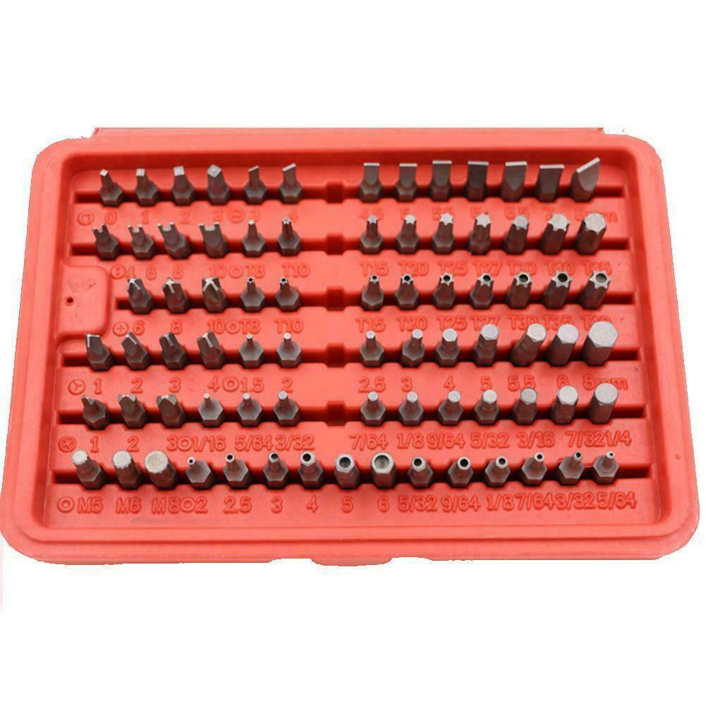 100PC 25MM Security Bit Set Drill Star Hex Spanner Torx Magnetic Screwdriver PH2