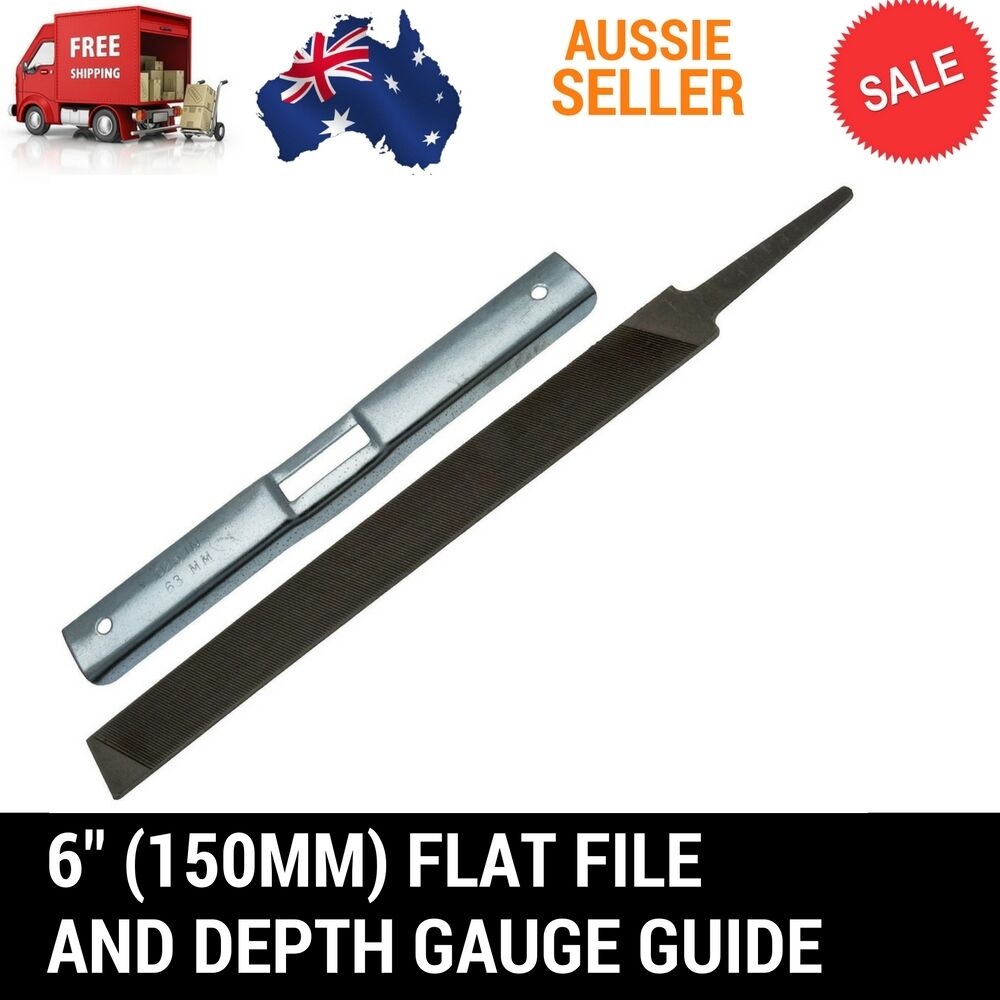 1x FLAT FILE & DEPTH GAUGE GUIDE 6'' (150mm) CHAINSAW FILE FOR RAKERS SHARPENING