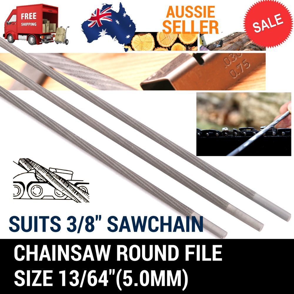 12X 13/64” 5.0mm CHAINSAW CHAIN ROUND FILES  SUITS 3/8” Stihl BAUMR-AG Sharpen