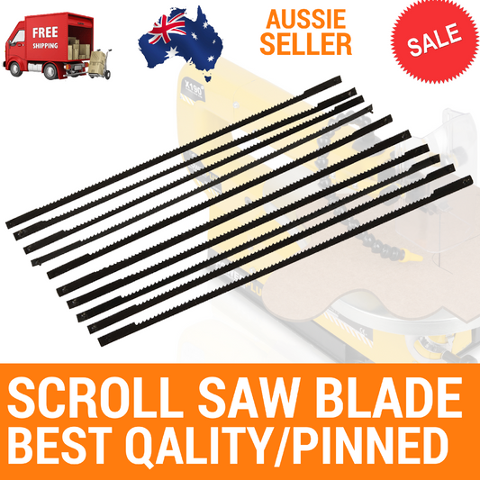10PC SCROLL SAW BLADE,130MM,PINNED END FOR SCHEPPACH HAFCO WOODMASTER B-18V