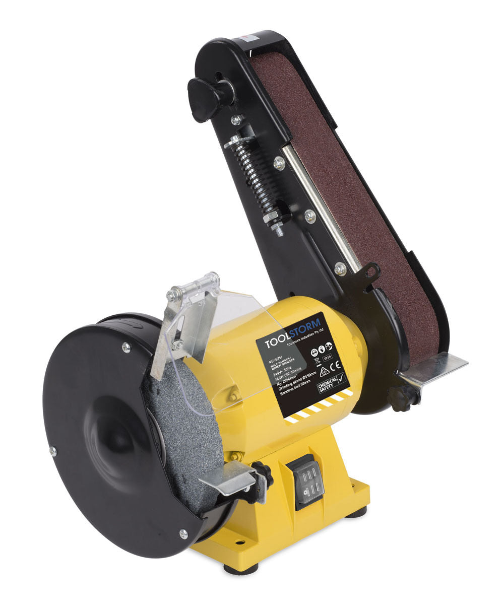 **150mm Bench Grinder Linisher Sanding Grinding Wheel Belt Sander with ...