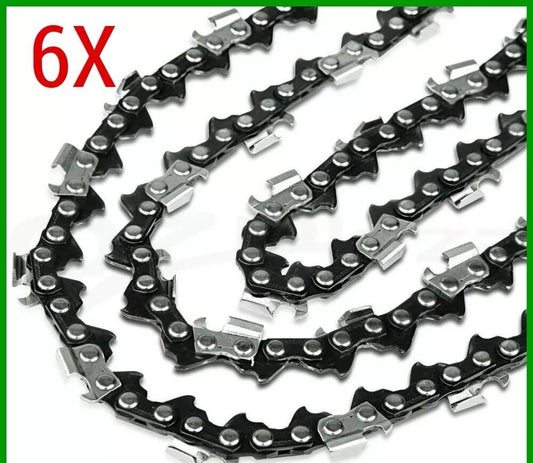 6x Chainsaw Chains For Aldi Gardenline YR-5802S   55473 16” BAR 54.6CC Chain Saw