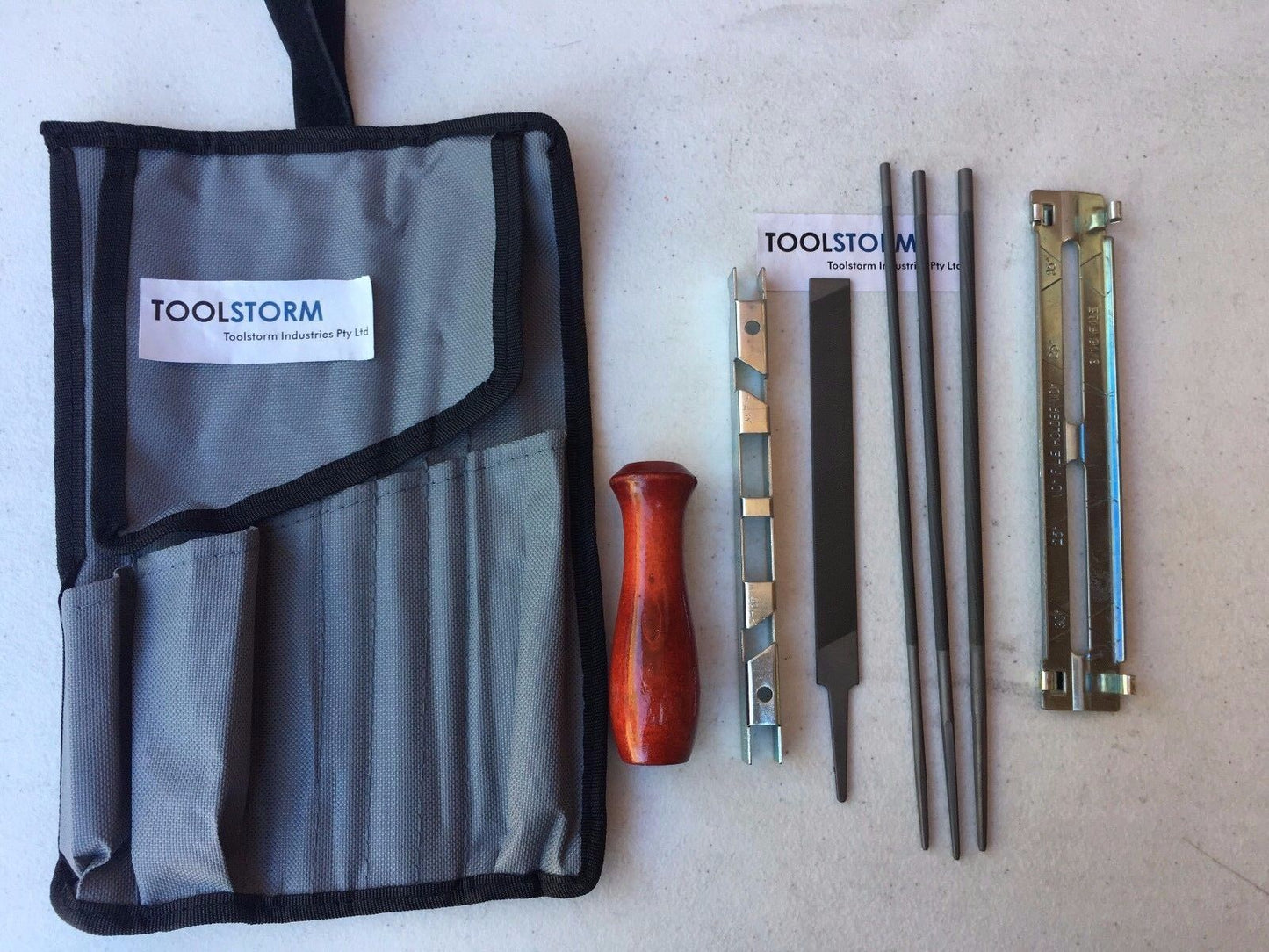 Chainsaw Chain Files Guide Kit Flat 13/64" Depth Gauge Sharpening for 3/8" chain