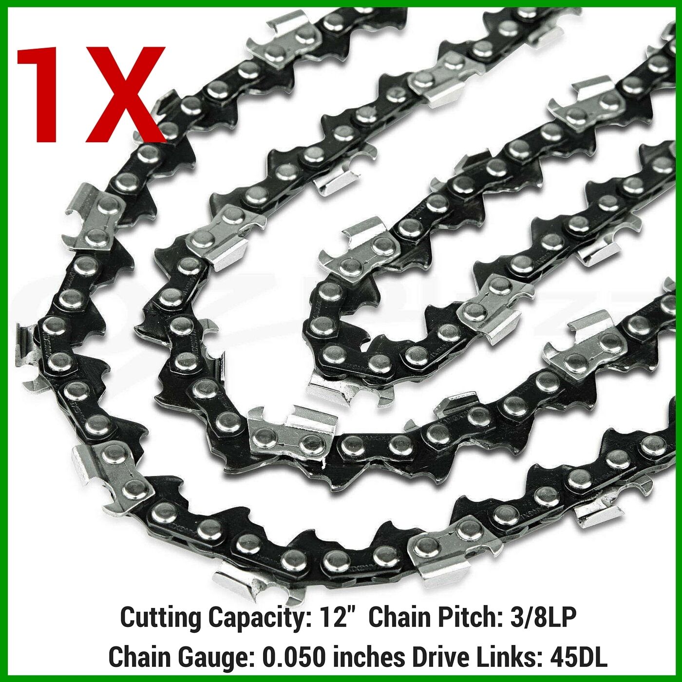 1X CHAINSAW CHAIN SEMI CHISEL FIT ROK 150-76-50589 300MM 25.4CC 12" CHAINSAW