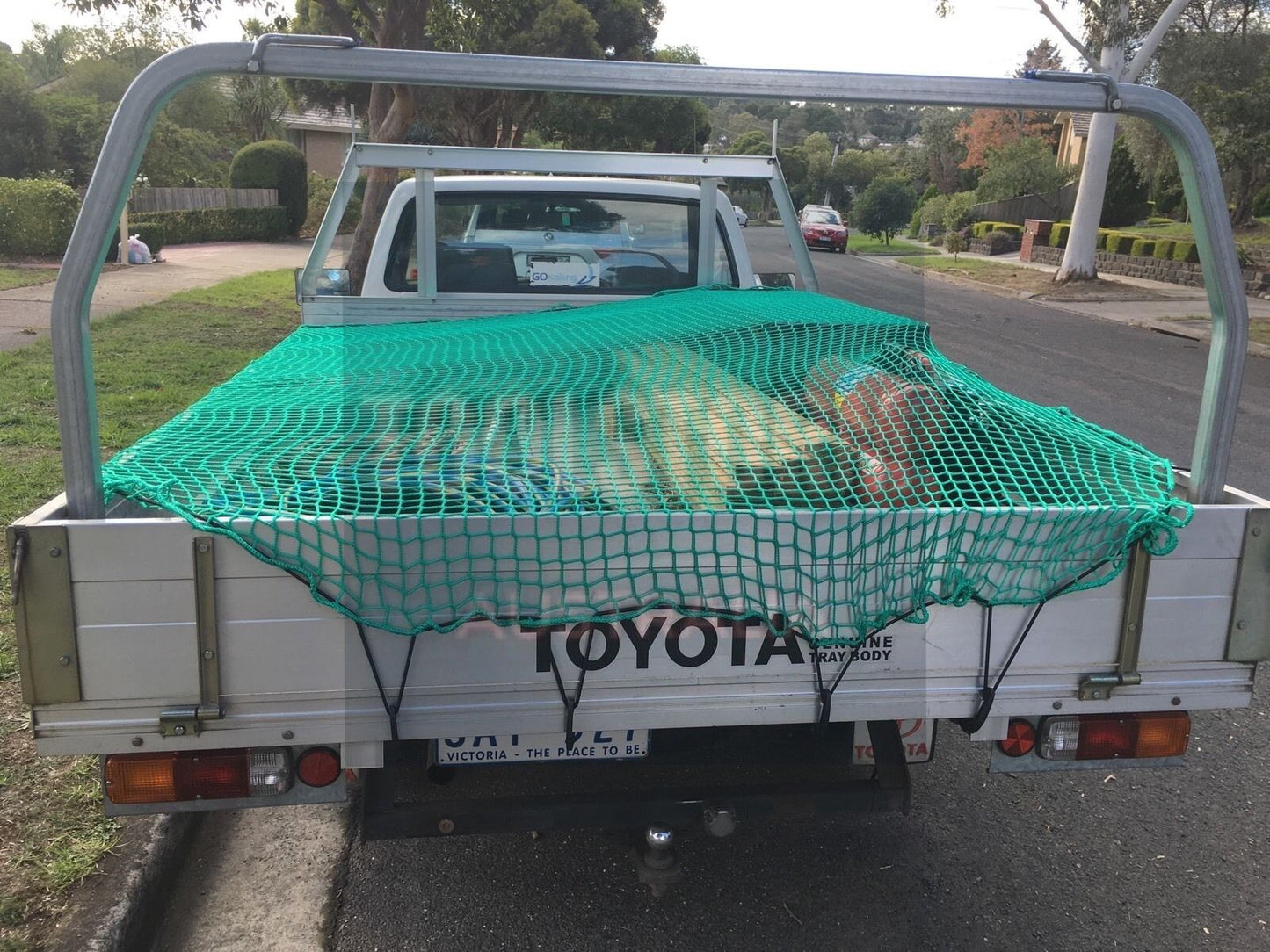 CARGO NET 2MX3M FREE 15PC HOOK UTE TRAILER TRUCK NYLON 35MM MESH BUNGEE CORD