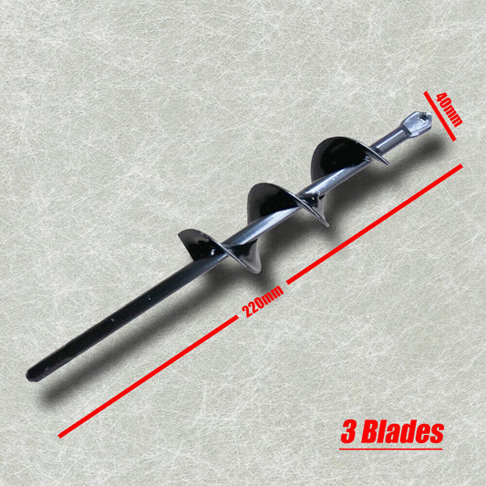 Drill Drived Garden Auger Earth Planter Post Hole Digger Ø40 Ø50 Ø78mm 22cm-75cm