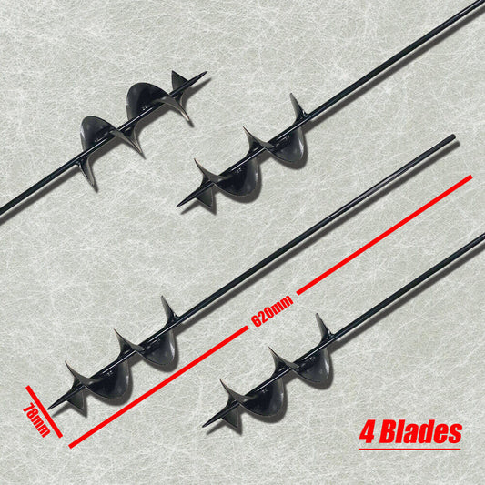 Garden Auger Power Earth Post Hole Digger Planter Drill Bit Ø78mm x 620mm 4blade
