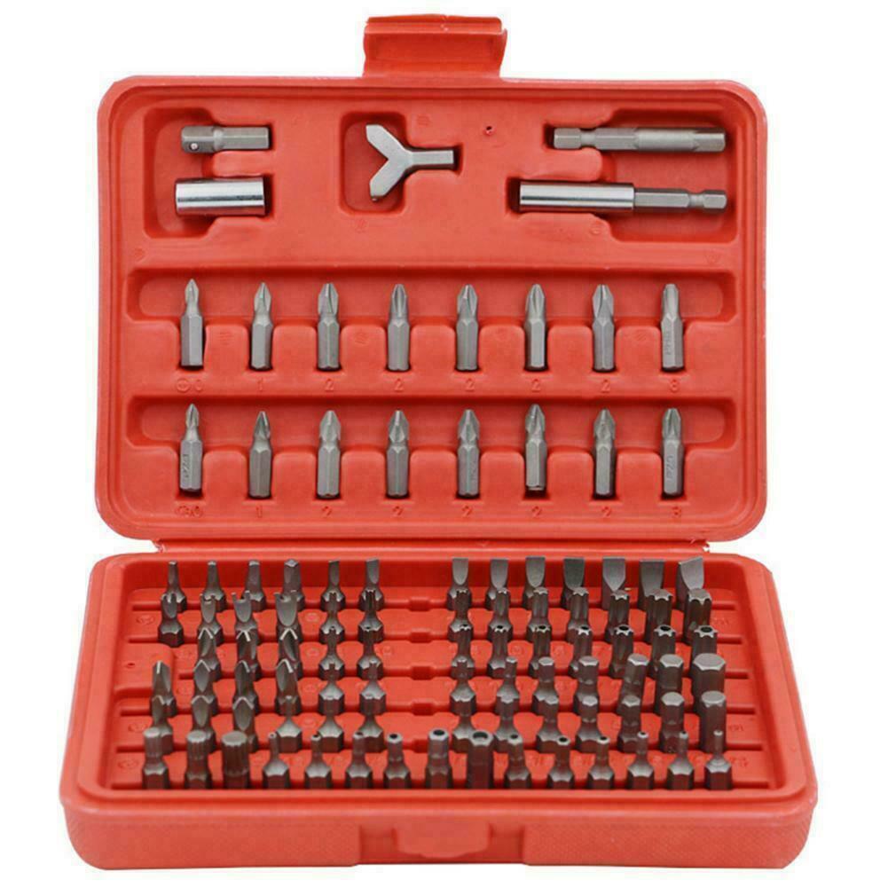 100PC 25MM Security Bit Set Drill Star Hex Spanner Torx Magnetic Screwdriver PH2